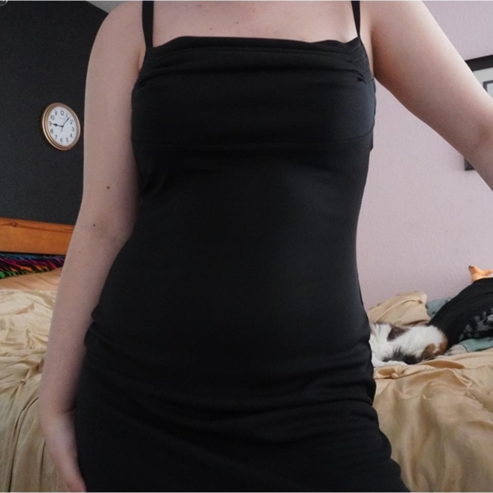 Very cute early 2000s y2k black maxi dress size medium